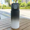 Vaso de pajita esmerilado con degradado de alta calidad transfronterizo, a prueba de golpes y fugas, con asa para facilitar su transporte, perfecto para viajes al aire libre y estudiantes.