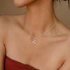 Collar con letras de diseño creativo explosivo, transfronterizo, cadena de clavícula personalizada para mujer, collar ligero de acero inoxidable de lujo.