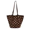 Bolso de lunares para mujer 2026 nuevo otoño gama alta retro gamuza un solo hombro gran capacidad bolso de mano para ir al trabajo