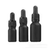 Botella de Aceite Esencial Negra Mate de 30 ml Botella de Sérum Negra Mate Botella Gotero de Aceite Esencial Negra Botella Dispensadora Cosmética