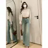 Jeans Acampanados de Tiro Alto Azul Claro para Mujer, Diseño Otoño e Invierno 2025, Alta Elasticidad, Adelgazantes, Versátiles, Pantalones Acampanados Ajustados