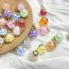 Sereia Bolha Bola de Bolha Colorida Vidro Arco-Íris Espuma Transparente Bola Pingente Charme Brinco Pendente Acessórios DIY