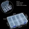 Caixa de armazenamento Peças multi-grade espessadas Caixa de armazenamento Acessórios de unhas removíveis Grade de parafuso pequena Caixa de plástico transparente