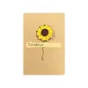Cartão de Cumprimentos Criativo de Flor de Papel Feita à Mão Cartão de Mensagem DIY Cartão de Cumprimentos Vintage de Papel Kraft com Flor Seca Cartão de Cumprimentos Geral para Feriados Aniversário