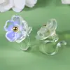 Pendientes de flor de acetato tridimensionales pequeños, frescos y lindos, exquisitos, pequeños, translúcidos, para uso diario, combinan con todo