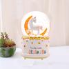 Caja de Música Bola de Cristal Congelada de Unicornio Nieve Moca Niña Adornos de Escritorio para el Hogar Regalo