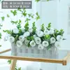 Adornos de Maceta de Flores Artificiales, Macetas de Valla, Juegos de Flores Artificiales, Decoraciones Festivas para Sala de Estar, Decoraciones de Interior, Arte Floral de Plástico