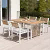 Mesa y Sillas Tejidas de Ratán para Exteriores Estilo Nórdico Mesa y Sillas para Comedor en Patio Exterior Mesa y Sillas para Zona de Ocio Sencilla en Villa Muebles de Jardín Transfronterizos