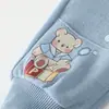Conjunto de Oso de Dibujos Animados de Otoño para Niños: Sudadera de Cuello Redondo y Pantalones Jogger, Conjunto de Dos Piezas para Niños para Salidas Casuales, Ropa para Bebés