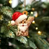 Nuevo Colgante Plano de Acrílico con Letra de Jengibre de Santa Claus Adornos para Árbol de Navidad Adornos Festivos