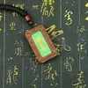 Colgante de madera de azufaifo natural alcanzada por un rayo, enviado directamente, colgante thangka pintado a mano con el mantra Zizhi, amuleto taoísta para protección