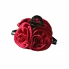 Pinza de Flor de Rosa Transfronteriza Pinza Grande para la Parte Posterior de la Cabeza Pinza Hecha a Mano Accesorios para el Cabello Ins Pinza de Tiburón de Gama Alta