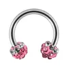 Pendientes en forma de U de Acero Inoxidable Transfronterizos Herradura Sin Goteo de Aceite Bola de Diamante Completo Diente Exterior de Acero Inoxidable Piercing de Nariz Anillo de Nariz Joyería