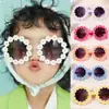 Gafas de Sol Redondas de Flor para Niños Lindas Gafas de Margarita Protección Solar Exterior para Niños Gafas de Sol de Moda Divertidas para Fiesta