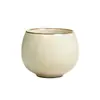 Taza de Té Beige de Kiln Ru, Taza Individual con Patrón de Grietas de Hielo, Taza de Cerámica para Degustación de Uso Doméstico de Gran Capacidad, Taza de Té, Venta al por Mayor de Juegos de Té