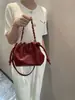 2024 Luojia Nuevo Bolso Flamenco* Bolso Nube Bolsa de la Suerte Nuevo Estilo Chino Bolso de Hombro Simple Bolso para Debajo del Brazo Versátil de Moda