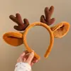 Diadema de Astas de Reno Navideñas para Mujer, Diadema Linda con Orejas de Animal de Peluche, Accesorio para la Cabeza para Festival de Otoño e Invierno, Atmósfera para Fotos