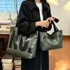 Bolsa de mano grande tipo tote con letras del fabricante, tela de nailon impermeable y resistente al desgaste, bolsa de hombro para estudiantes, viajeros y desplazamientos al trabajo al por mayor