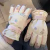 Luvas de Esqui Femininas com Forro de Fleece, Compatíveis com Tela Sensível ao Toque, Espessadas para o Inverno, Quentes, à Prova de Frio, à Prova de Vento, Impermeáveis, para Passeios de Motocicleta e Ciclismo Moderno