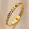 Pulseira com Formato de Olho Banhada a Ouro para Mulheres, Aço Titânio, Não Desbota, Luxo Leve, Estilo Europeu e Americano, Pulseira de Aço Titânio para Atacado Transfronteiriço