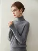 Suéter Delgado 100% Cachemir Otoño e Invierno para Mujer, de Cuello Alto, Moda Casual de Punto, Suéter Base de Cachemir