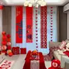 Habitación de Boda Diseño de Casa Nueva Sentido de Alto Nivel traje Personaje Feliz Banner de Tela Colgante Decoración de Boda Sala de Estar Colgante Flor para el Hogar
