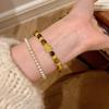 Pulsera de Ojo de Tigre Ojo de Gato Natural de Alta Gama de Lujo Ligero Estilo Francés Moda Combinable Estilo Nacional Nuevo Estilo Chino Pulsera Cuerda de Cuentas