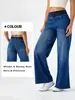 Cruz, cintura con cordón, jeans elásticos, pierna recta holgada,