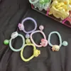 Con anillo decorativo para el pelo color cuerda elástica alta banda de goma en caja lindos accesorios para el pelo de bebé niños oso no daña el pelo