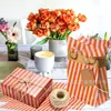 Papel de Seda Rayado Naranja Wx398 17g Papel de Regalo Dulces a Prueba de Humedad Tira de Papel Decorativo Papel Perlado
