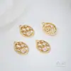 Colgante de Cola de Ballena, Estrella de Mar, Árbol de la Vida, Tulipán, Chapado en Oro Real de 14K con Circonita Incrustada, Colgante para Pulsera o Collar DIY