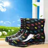 Tamanho 35-41 moda sapatos d'água femininos botas de chuva curtas de algodão botas de chuva estilo coreano sapatos de borracha antiderrapantes impermeáveis lavanderia inverno Post