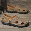 Explosiones transfronterizas Tallas grandes Sandalias de dedo 2024 Verano Nuevo Cosido a mano Casual Doble propósito Ropa exterior Zapatos de playa