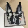Sapatos Mary Jane de ballet de alta qualidade estilo coreano com enfeites de pérolas e laços, detalhes florais com miçangas e detalhes em tule - um acessório perfeito para meninas