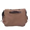 Bolsa de Ombro para Computador de Grande Capacidade 17 polegadas Lona Retrô Europeia e Americana Couro Crazy Horse Couro de Vaca Bolsa Transversal Masculina Ombro Casual Bolsa Escolar