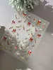 Adesivos para Unhas Série de Natal Embossados Desenho Animado Árvore de Natal Estrela de Cinco Pontas Laço Adesivos de Unha Adesivos Decoração Atacado