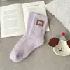 26 Meias de Dormir Cartoon Tridimensional em Fleece Coral Outono e Inverno Meias Quentes para Casa Meias Fofas KT de Cano Médio Meia Fleece