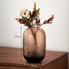 Jarrón de Vidrio Ámbar Esmerilado Simple Personalizado Estilo Americano para Sala de Estar Mesa de Café Arreglo Floral Hidropónico Decoración del Hogar