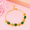 Joyería de Oro de Arena Vietnamita, Accesorios de Latón Chapados en Oro, Pulseras Incrustadas con Piedras Preciosas, Accesorios de Mano de Moda para Mujer, Venta al por Mayor de Fabricantes