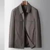 Chaqueta para Hombre 2025 Otoño e Invierno Nuevo Estilo Chaqueta con Solapa y Cremallera para Jóvenes y de Mediana Edad, Abrigo de Trabajo de Lujo Casual de Negocios