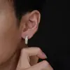 Brincos vazados com strass para homens, estilo hip-hop simples de luxo leve, brincos estilosos e únicos para mulheres, acessórios modernos e versáteis