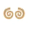 Pendientes de Aro Espiral de Moda Transfronteriza Europeos y Americanos, Elegantes y Elegantes para Mujer, Tecnología de Galvanoplastia de Gama Alta, Listos para Entrega