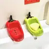 Plato de jabón de cerámica portátil al por mayor, lindo soporte de jabón de chile, estante de almacenamiento, plato de jabón de baño que no acumula agua y drena el agua
