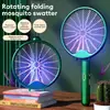 Mata mosquitos USB 3000V Raqueta Eléctrica Plegable Matainsectos Matamoscas Lámpara Repelente de Insectos Recargable Exterior