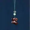 Sándalo Verde Palo de Rosa Barbie Sandalwood Corazón Tallado Oso Oveja Gato de la Suerte Cadena para Teléfono Móvil Colgante de Joyería para Mochila de Pareja