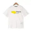 Versão Correta da Camiseta Pronta Redonda de Manga Curta Solta Palm Palm Angels Estampa de Letras Splash Transfronteiriça