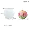 Molde de Silicone para Vela Perfumada Flor da Lua em Forma de Bola DIY Difusor com Relevo de Flor Molde para Ornamento de Gesso e Sabão