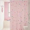 Cortina de chuveiro de banheiro simples estilo coreano, cortina divisória à prova d'água para banheiro e vaso sanitário, instalação sem furos, adequada para todas as estações