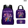 Mochila Escolar Nova de Cruzamento 3D, Mochila Infantil, Lancheira, Estojo, Três Peças