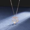 Plata de Ley s925 Celebridad de Internet Mismo Estilo Fulu Acompañado de Collar Cadena Estilo Lujo Ligero con Flor de Diamante Estilo Simple Avanzado Cadena Clavícula